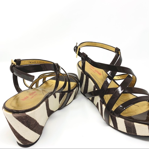 Kate Spade "Bijou" Zebra print platform wedges - Picture 4 of 4